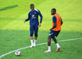 Kylian MBAPPE of France and Marcus THURAM - Photo by Icon Sport
