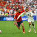 Dani Carvajal avant de prendre son carton rouge lors d'Allemagne - Espagne  - Photo by Icon Sport