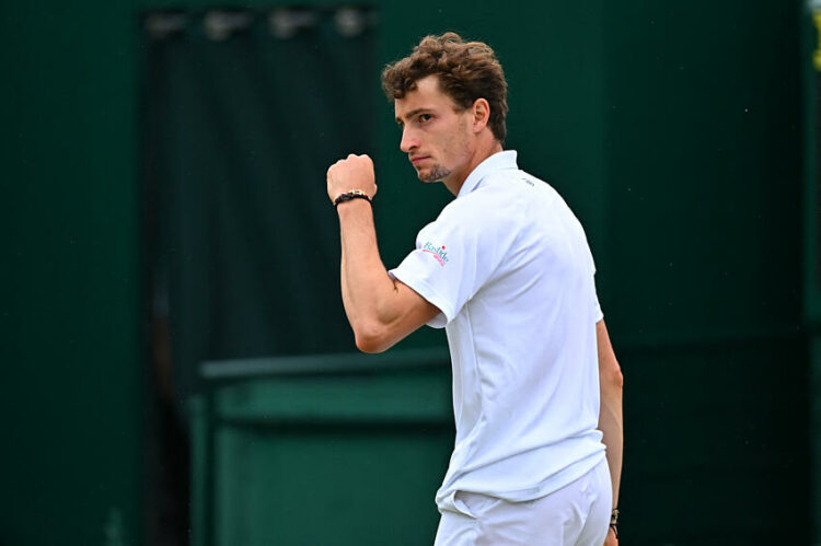 Ugo Humbert (FRA) during his third round match at the 2024 Wimbledon Championships at the AELTC in London, UK, on July 5, 2024. Photo by Corinne Dubreuil/ABACAPRESS.COM   - Photo by Icon Sport