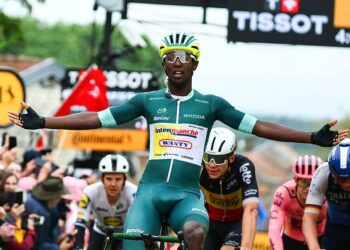 Eritrean Biniam Girmay Hailu of Intermarche-Wanty wins stage 8 of the 2024 Tour de France cycling race, from Semur-en-Auxois to Colombey-les-Deux-Eglises, France (183,4 km) on Saturday 06 July 2024. The 111th edition of the Tour de France starts on Saturday 29 June and will finish in Nice, France on 21 July. BELGA PHOTO DAVID PINTENS   - Photo by Icon Sport