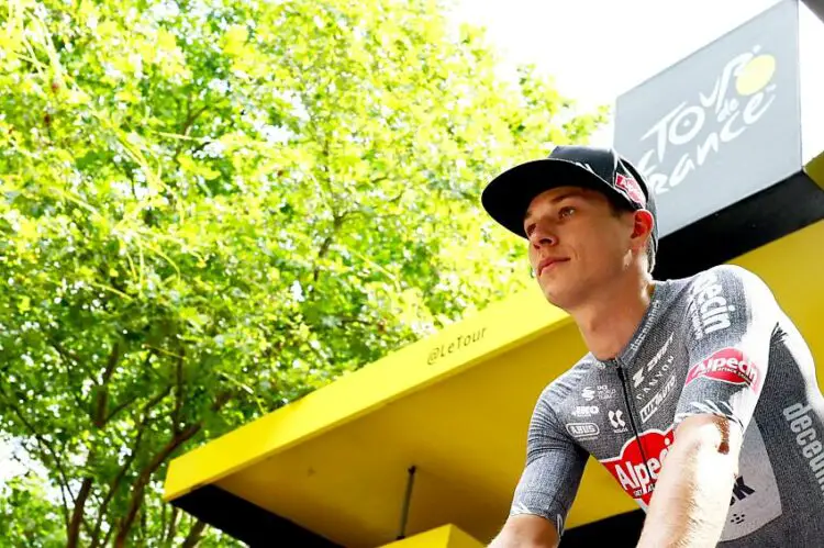 Belgian Jasper Philipsen of Alpecin-Deceuninck pictured at the start of stage 10 of the 2024 Tour de France cycling race, from Orleans to Saint-Amand-Montrond, France (187,3 km) on Tuesday 09 July 2024. The 111th edition of the Tour de France starts on Saturday 29 June and will finish in Nice, France on 21 July.  BELGA PHOTO DAVID PINTENS   - Photo by Icon Sport