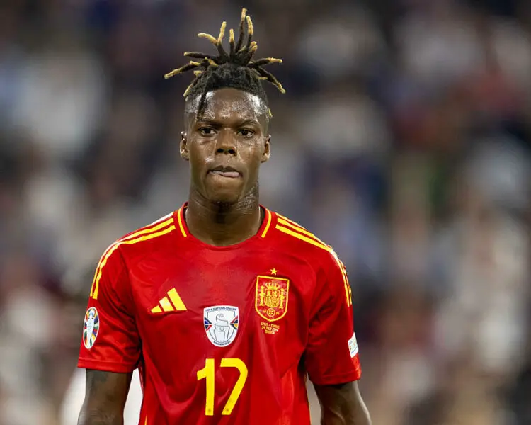 Nico Williams of Spain during the 2024 UEFA EURO Semi-final match between Spain and France at Munich Football Arena in Munich, Germany on July 9, 2024 (Photo by Andrew SURMA/ SIPA USA).   - Photo by Icon Sport