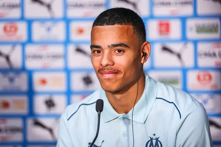 Mason GREENWOOD new player's of Marseille during a press conference of Olympique de Marseille at Centre d'Entrainement Robert Louis Dreyfus on July 19, 2024 in Marseille,France. (Photo by Johnny Fidelin/Icon Sport)   - Photo by Icon Sport