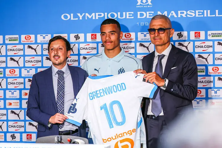 Pablo Longoria, Mason Greenwood et Fabrizio Ravanelli
(Photo by Icon Sport)