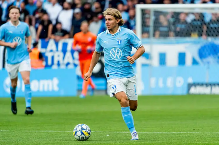 240723 Sebastian Nanasi of Malmö FF during the UEFA Champions League football match between Malmö FF and Klaksvik on July 23, 2024 in Malmö.  Photo: Christian Örnberg / BILDBYRÅN / COP 166 / CO0443 fotboll football soccer fotball champions league malmö ff klaksvik bbeng q2 bbauto   - Photo by Icon Sport