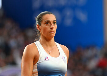 Caroline Garcia (FRA) during her first round match at the Paris 2024 Olympics Games at Roland-Garros in Paris, France, on July 27, 2024. Photo by Corinne Dubreuil/ABACAPRESS.COM   - Photo by Icon Sport