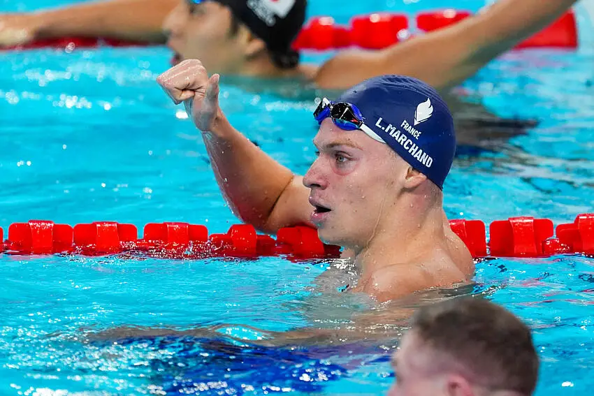 JO Natation : Léon Marchand champion olympique du 400 m 4 nages