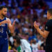 (240728) -- LILLE, July 28, 2024 (Xinhua) -- Stephen Curry of the United States talks with a referee during the men's basketball group C match between the United States and Serbia at the Paris 2024 Olympic Games in Lille, France, on July 28, 2024. (Xinhua/Meng Dingbo)   Photo by Icon Sport   - Photo by Icon Sport