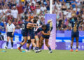 Team of USA celebrates during the Women's Seven Rugby, Day 3 - Paris 2024 Olympic Games at Stade de France on July 30, 2024 in Paris, France.  (Photo by Hugo Pfeiffer/Icon Sport)   - Photo by Icon Sport