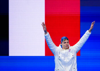 240730 Leon Marchand of France in men’s 200 meters butterfly swimming semifinal during day 4 of the Paris 2024 Olympic Games on July 30, 2024 in Paris, France. Photo by ABACAPRESS.COM   - Photo by Icon Sport