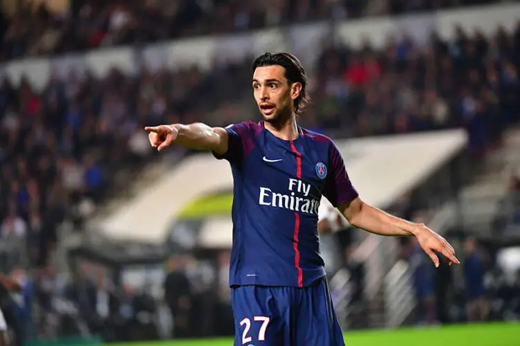 Javier Pastore avec le maillot du PSG (Photo by Dave Winter/Icon Sport)   - Photo by Icon Sport