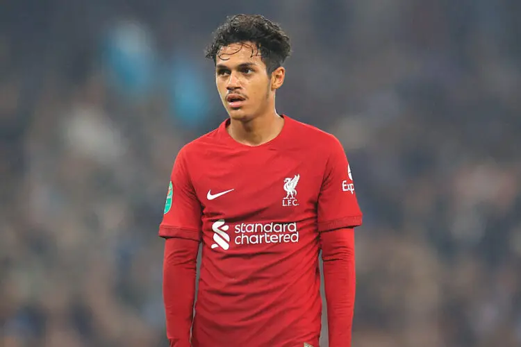 Fabio Carvalho avec le maillot de Liverpool ! (Photo by Conor Molloy/News Images/Sipa USA) - Photo by Icon sport