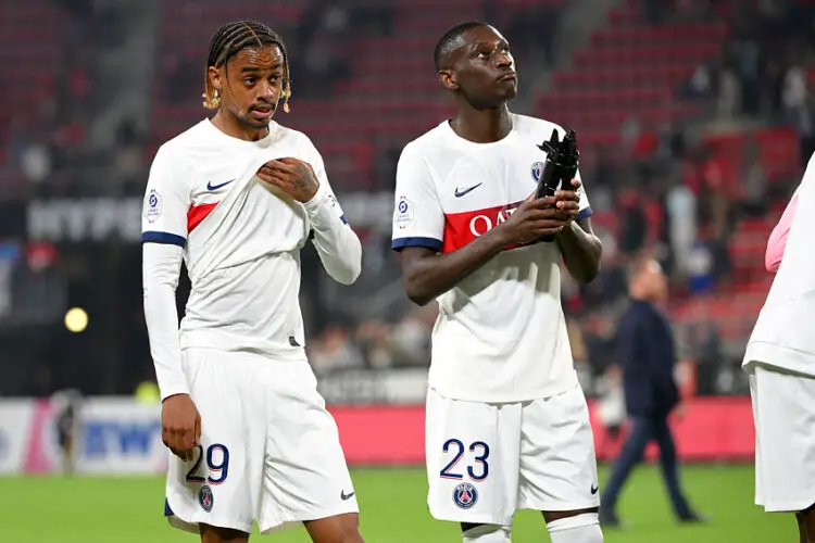 Bradley BARCOLA et Randal KOLO MUANI - PSG (Photo by Christophe Saidi/FEP/Icon Sport)