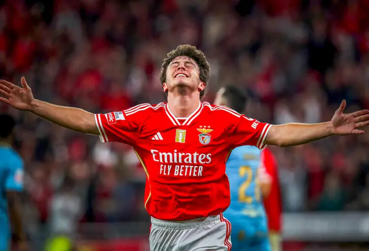 João Neves avec le maillot du Benfica  ( Pedro Rocha / Global Imagens ) - Photo by Icon Sport