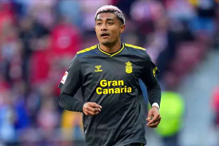 Julian Araujo avec le maillot de Las Palmas (Photo by Cesar Cebolla / Pressinphoto / Icon Sport)