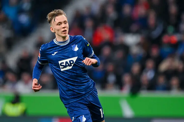 Maximilian Beier avec le maillot d'Hoffenheim (Photo by Harry Langer/DeFodi Images)  - Photo by Icon Sport