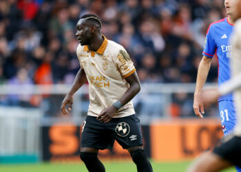 Mohamed Bamba avec le maillot de Lorient (Photo by Loic Baratoux/FEP/Icon Sport)