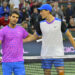 Mar 16, 2024; Indian Wells, CA, USA; Carlos Alcaraz (ESP) is congratulated by Jannik Sinner (POL) after winning their semi-final match in the BNP Paribas Open at the Indian Wells Tennis Garden. Mandatory Credit: Jayne Kamin-Oncea-USA TODAY Sports/Sipa USA   - Photo by Icon Sport