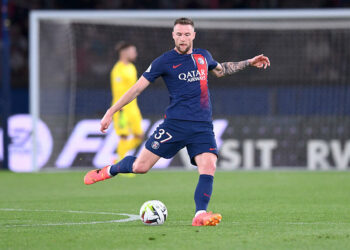 Milan Skriniar avec le maillot du PSG (Photo by Philippe Lecoeur/FEP/Icon Sport)