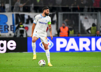 Samuel Gigot avec le maillot de l'OM (Photo by Sylvain Thomas/FEP/Icon Sport)