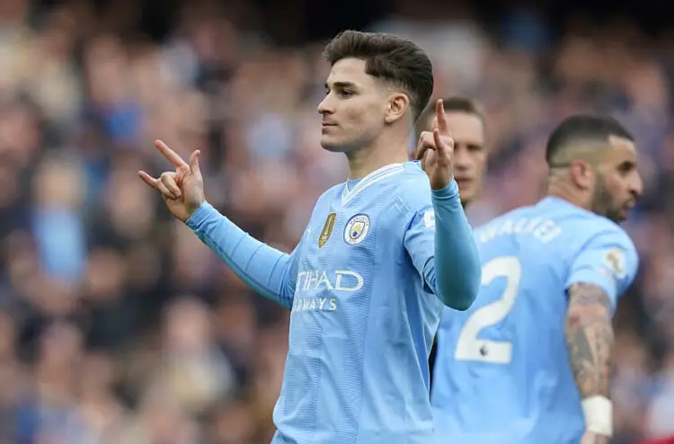 Julian Alvarez avec le maillot de Manchester City /Andrew Yates / Sportimage   - Photo by Icon Sport