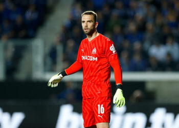 Pau Lopez avec le maillot de l'OM (Photo by Matteo Ciambelli/DeFodi Images)   - Photo by Icon Sport