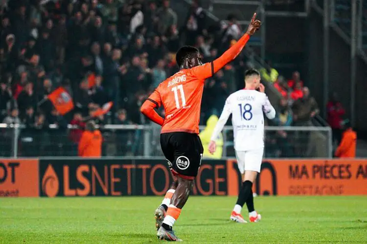 Bamba DIENG of Lorient celebrates his goal during the Ligue 1 Uber Eats match between Lorient and Clermont at Stade du Moustoir on May 19, 2024 in Lorient, France.(Photo by Dave Winter/FEP/Icon Sport)   - Photo by Icon Sport