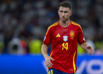 Aymeric Laporte avec le maillot de l'Espagne (Photo by Andrew SURMA/ SIPA USA).   - Photo by Icon Sport