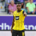 Youssoufa Moukoko avec le maillot de Dortmund (Photo by Marco Steinbrenner/DeFodi Images)   - Photo by Icon Sport