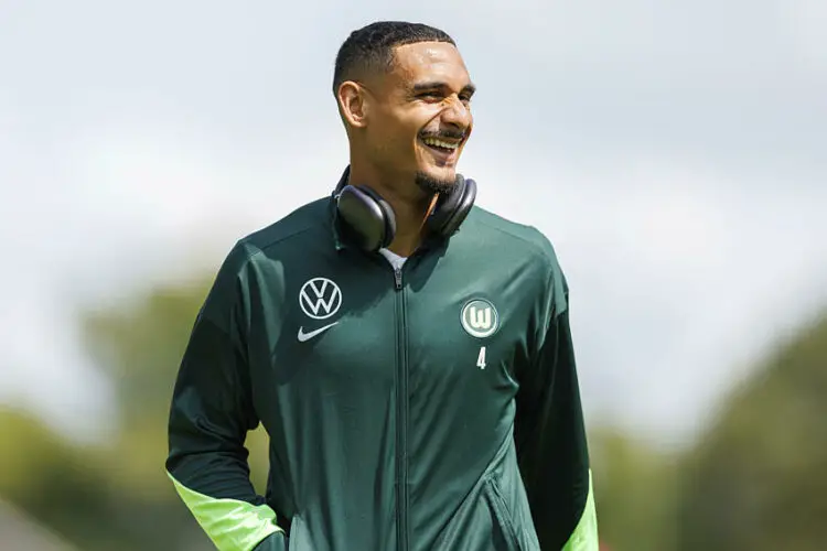 firo : 24.07.2024, football, football, 1. League, 1. Bundesliga, season 2024/2025, friendly match VfL Wolfsburg - OSC Lille Maxence Lacroix (VfL Wolfsburg) half figure, laughsd, laughs, grin, grinning,   - Photo by Icon Sport