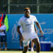 Faris Moumbagna avec le maillot de l'OM (Photo by Kenny Sika/Icon Sport)