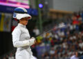 Ysaora THIBUS of France looks dejected during the Paris Olympic Games 2024 - Day 2 at Grand Palais on July 28, 2024 in Paris, France. (Photo by Anthony Dibon/Icon Sport)   - Photo by Icon Sport