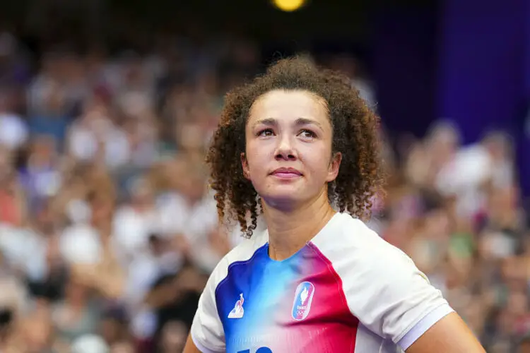 Caroline DROUIN of France dejected from their previous game during the Women's Seven Rugby, Day 3 - Paris 2024 Olympic Games at Stade de France on July 30, 2024 in Paris, France.  (Photo by Hugo Pfeiffer/Icon Sport)   - Photo by Icon Sport