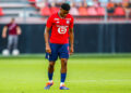 Jonathan David avec le maillot de Lille  (Photo by Loic Baratoux /Icon Sport)