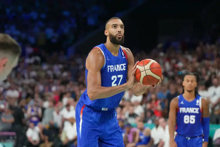 Rudy GOBERT of France  during Paris 2024 Olympic Games match between Japan and France at Stade Pierre Mauroy on July 30, 2024 in Lille, France. (Photo by Herve Bellenger/Icon Sport)   - Photo by Icon Sport