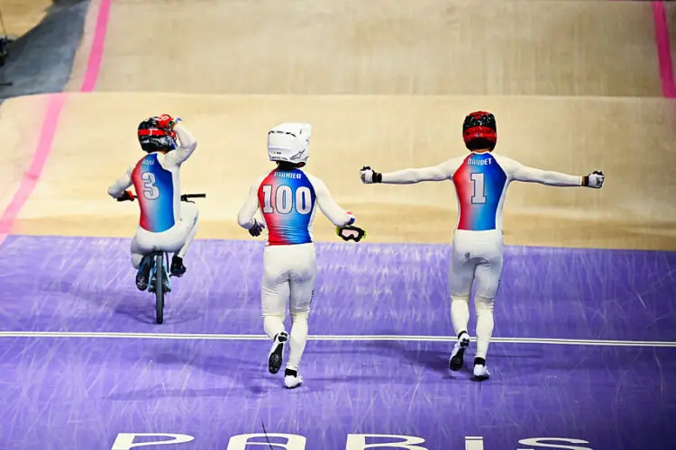 Joris Daudet, Sylvain Andre, Romain Mahieu  aux JO 2024  - Photo by Icon Sport