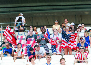 Les supporters des USA sont aux anges !(Photo by Romain Biard/Icon Sport)