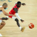 Dennis Schroder au duel avec Nicolas Batum   - Photo by Icon Sport