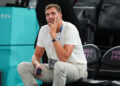 08 August 2024, France, Paris: Olympics, Paris 2024, basketball, France - Germany, semi-final, former NBA superstar Dirk Nowitzki is sitting in the stands as a spectator. Photo: Marcus Brandt/dpa   - Photo by Icon Sport