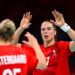 Louise VINTER BURGAARD of Denmark celebrates during the Paris 2024 Olympic Games women's  Handball third place match between Sweden and Denmark at Stade Pierre Mauroy on August 10, 2024 in Lille, France. (Photo by Baptiste Fernandez/Icon Sport)   - Photo by Icon Sport