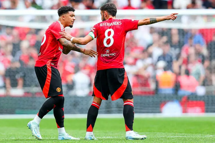 Bruno Fernandes et Jadon Sancho avec Manchester United - Photo by Icon Sport