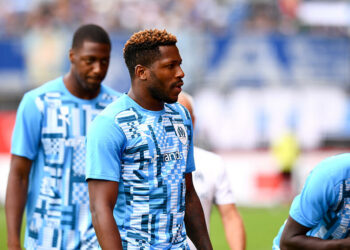 Faris Moumbagna  avec l'OM  (Photo by Philippe Lecoeur/FEP/Icon Sport)