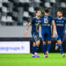 Julien LOPEZ of Paris FC celebrates his goal with teammates during the French Ligue 2 BKT soccer match between Paris  Football Club and Dunkerque at Stade Crédit Agricole La Licorne on August 23, 2024 in Amiens, France. (Photo by Baptiste Fernandez/Icon Sport)   - Photo by Icon Sport