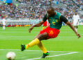 Patrick Mboma avec le maillot du Cameroun (photo by Olivier Prevosto / Onze / Icon Sport)