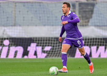 ACF Fiorentina's midfielder Arthur Melo during the UEFA Conference League football match ACF Fiorentina vs FC Viktoria Plzen on April 18, 2024 at the Artemio Franchi stadium in Florence, Italy (Photo by Lisa Guglielmi/LiveMedia)  Photo by Icon Sport   - Photo by Icon Sport