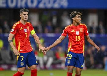 Alvaro Morata et Lamine Yamal (Espagne) - Photo by Icon Sport