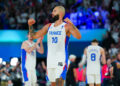 Evan Fournier avec les Bleus aux JO 2024  - Photo by Icon Sport