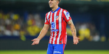 Pablo Barrios of Atletico de Madrid reacts during the La Liga EA Sports match between Villarreal CF and Atletico de Madrid played at La Ceramica Stadium on August 19, 2024 in Villarreal, Spain. (Photo by Sergio Ruiz / Pressinphoto / Icon Sport)   - Photo by Icon Sport