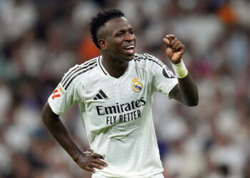 Vinicius Junior avec le maillot du Real Madrid (Photo by Cesar Cebolla / Pressinphoto / Icon Sport)