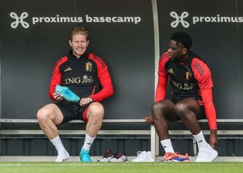 Kevin De Bruyne et Amadou Onana avec le Belgique - Photo by Icon Sport